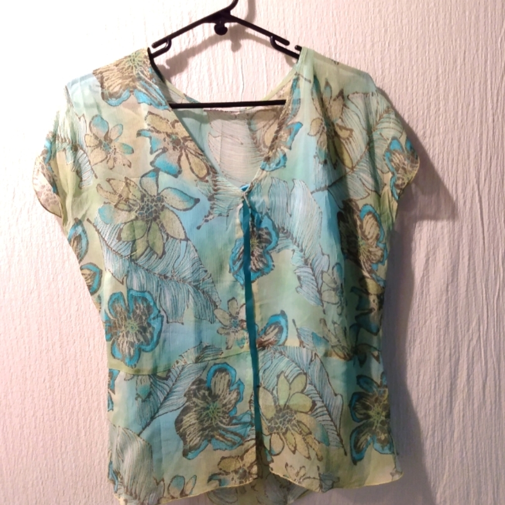 Fosby Spring Flower/butterfly cardigan with tank top size S-M